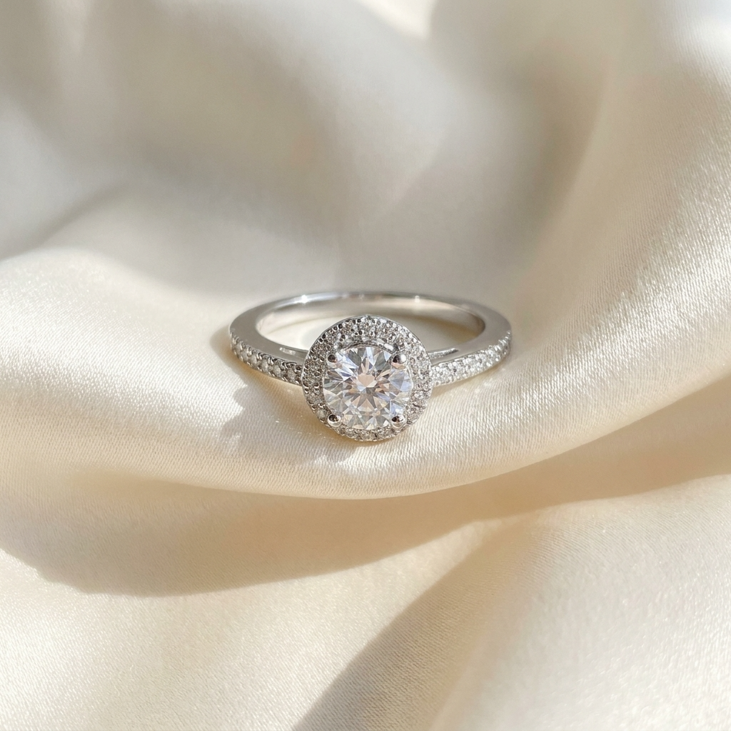 'Halo' Diamond Engagement Ring - 0.76cts