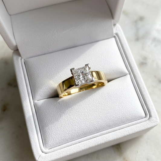 'Pamela' Diamond Engagement Ring - Princess 0.53ct E VS2