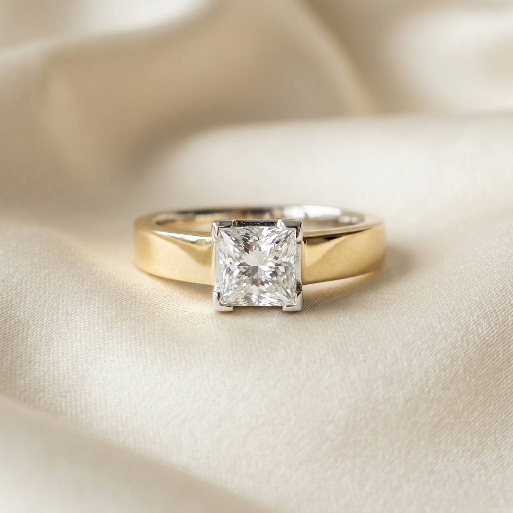 'Pamela' Diamond Engagement Ring - Princess 0.53ct E VS2