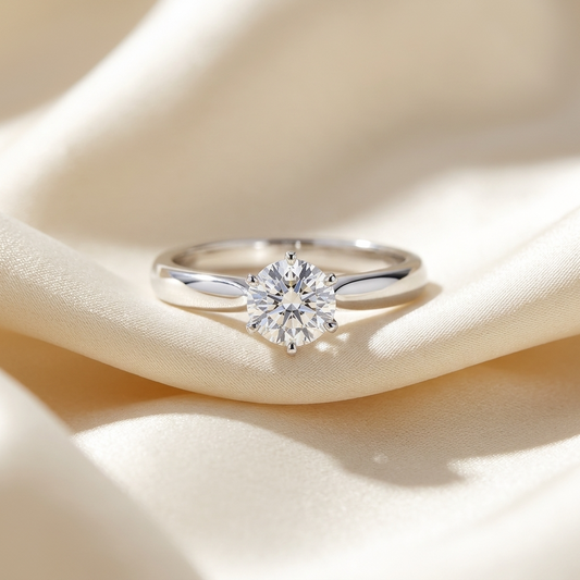 Diana round brilliant diamond solitaire engagement ring, front view