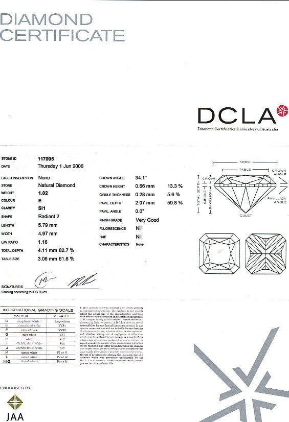 Square Radiant Cut Diamond FS 028 1.02ct