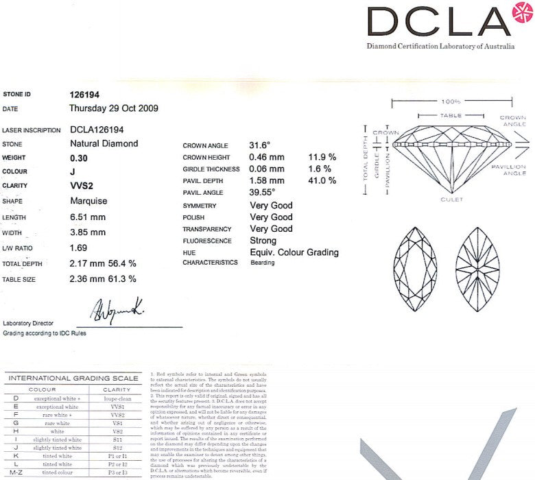 Round Brilliant Cut Diamond 0.30ct J VVS2