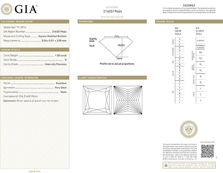 Princess Cut Diamond 1.00ct D IF