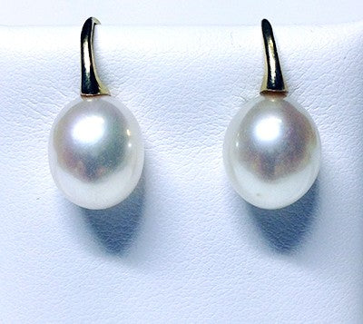 9ct yellow gold freshwater pearl drop earrings