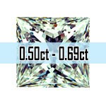 Princess Cut Diamonds - 0.50ct - 0.69ct