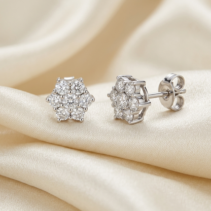 Diamond cluster stud earrings