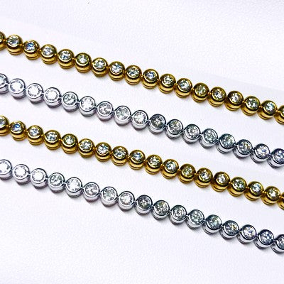 Diamond Tennis Bracelets Bezel Set