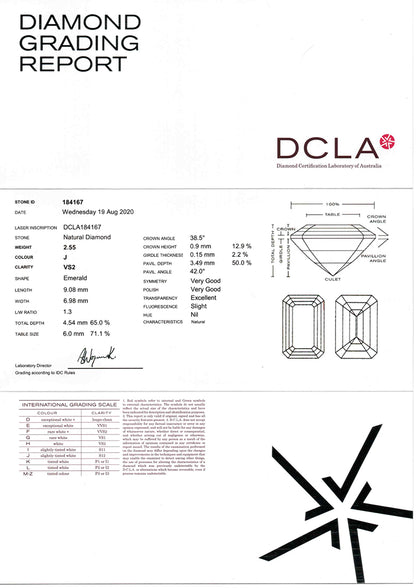 Emerald Cut Diamond 2.55ct J VS2