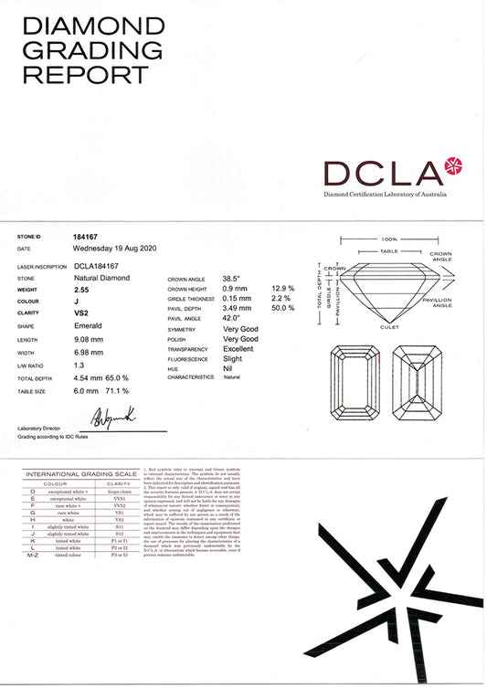 Emerald Cut Diamond 2.55ct J VS2