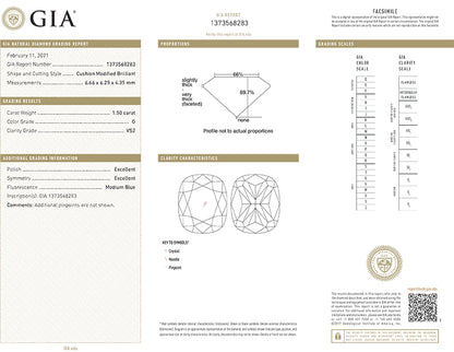 Cushion Cut Diamond 1.50ct G VS2