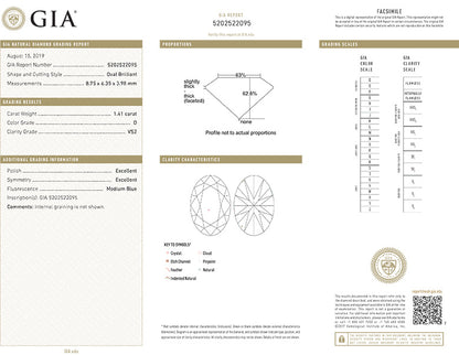 Oval Shape Diamond 1.41ct D VS2