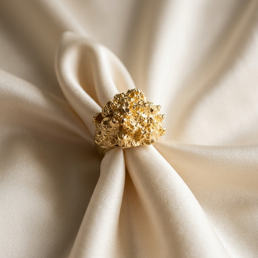 Gold nugget dress ring