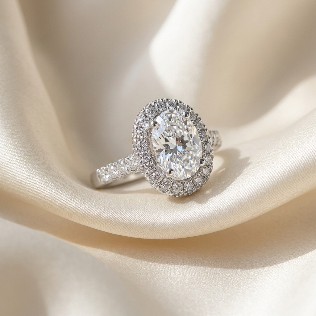 'Halo' Engagement Ring - Oval Diamond