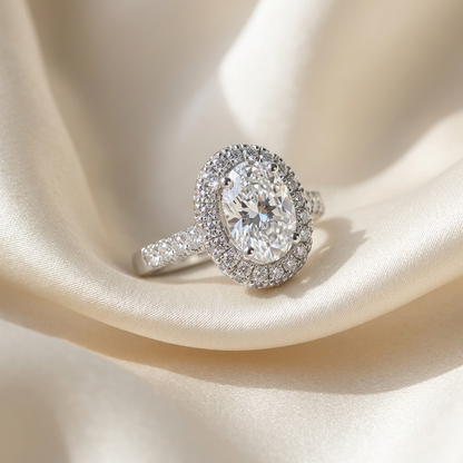 'Halo' Engagement Ring - Oval Diamond