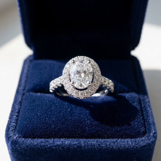 'Halo' Engagement Ring - Oval Diamond