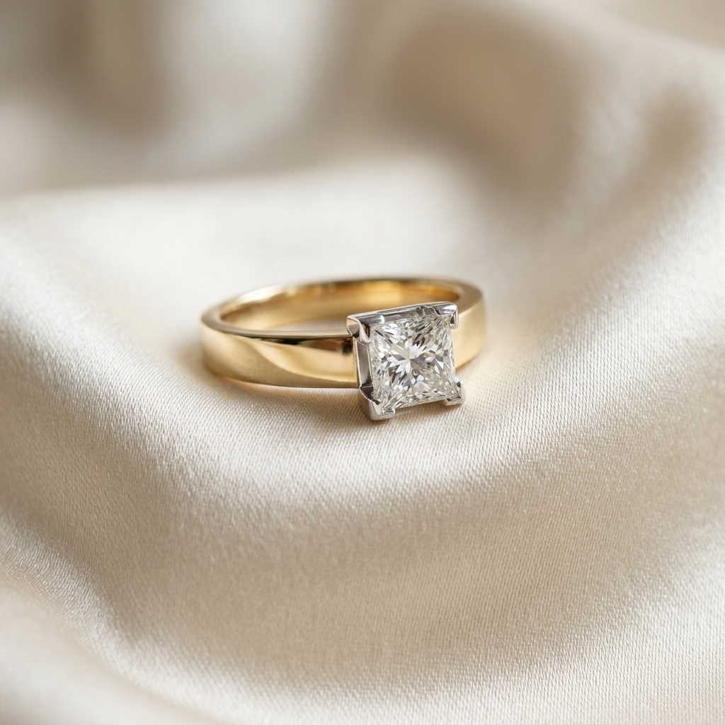 'Pamela' Diamond Engagement Ring - Princess 0.53ct E VS2