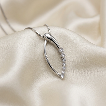 Marquise shape diamond pendant - angled view