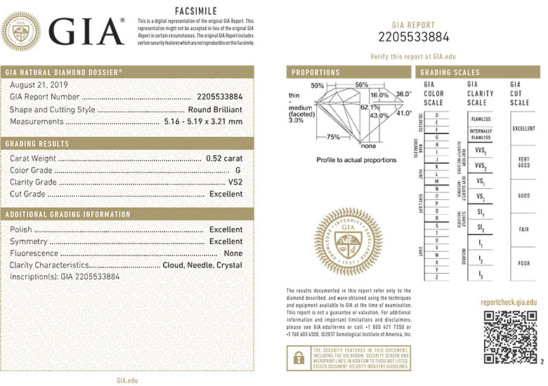 GIA Certificate Round Diamond RBC 1344