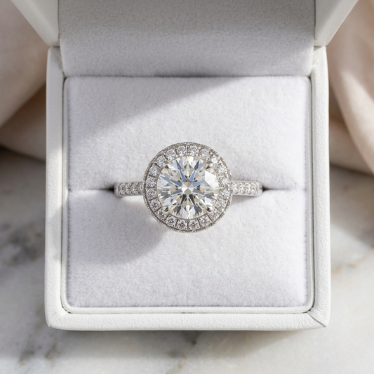'Halo' Diamond Engagement Ring - 1.26cts