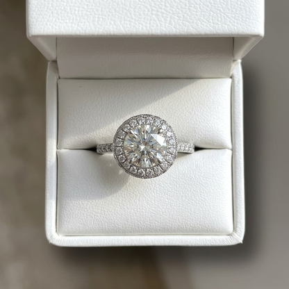'Halo' Diamond Engagement Ring - 1.62cts