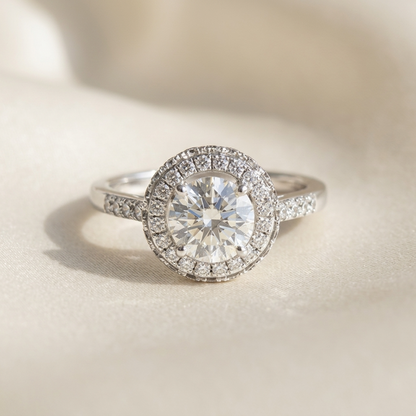 'Halo' Diamond Engagement Ring - 1.62cts
