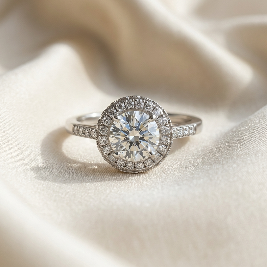 'Halo' Diamond Engagement Ring - 1.62cts