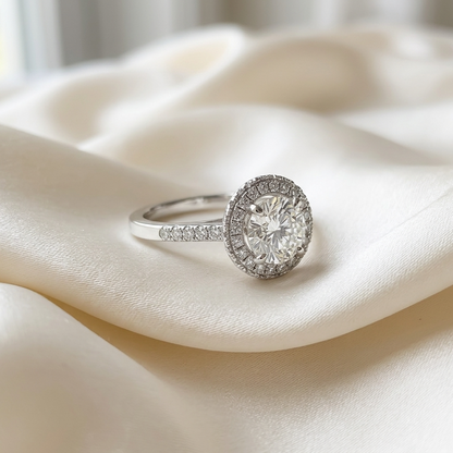 'Halo' Diamond Engagement Ring - 1.26cts