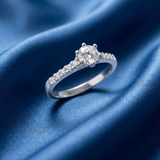 Sabrina round brilliant diamond engagement ring, front view