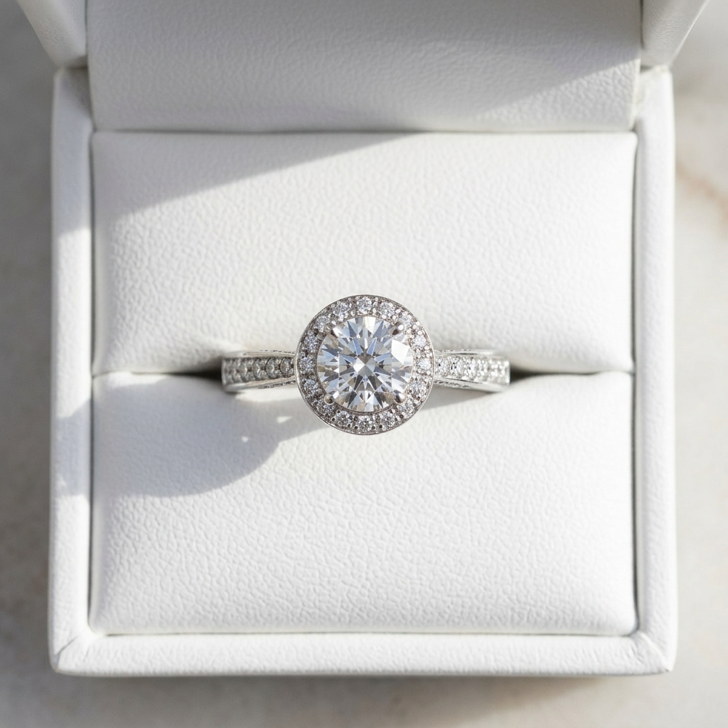 'Halo' Diamond Engagement Ring - 0.75cts