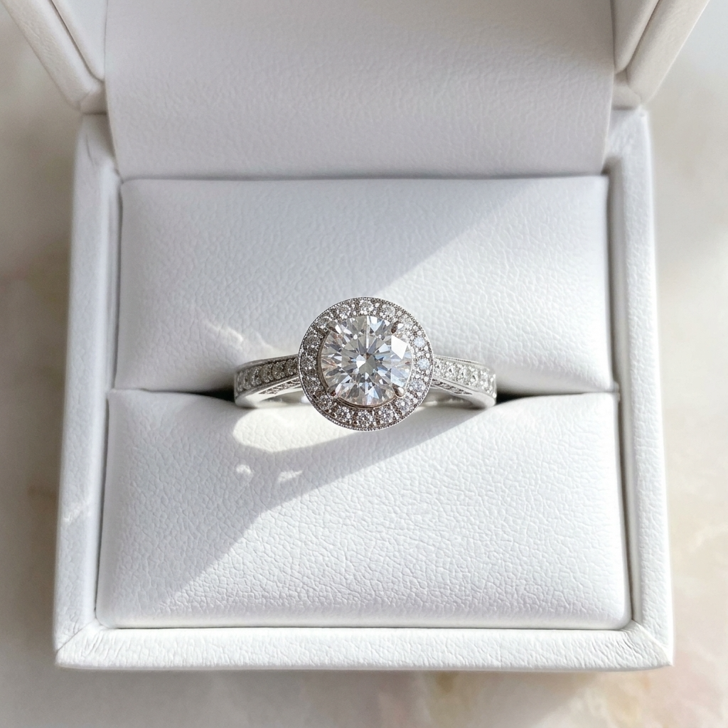 'Halo' Diamond Engagement Ring - 0.75cts