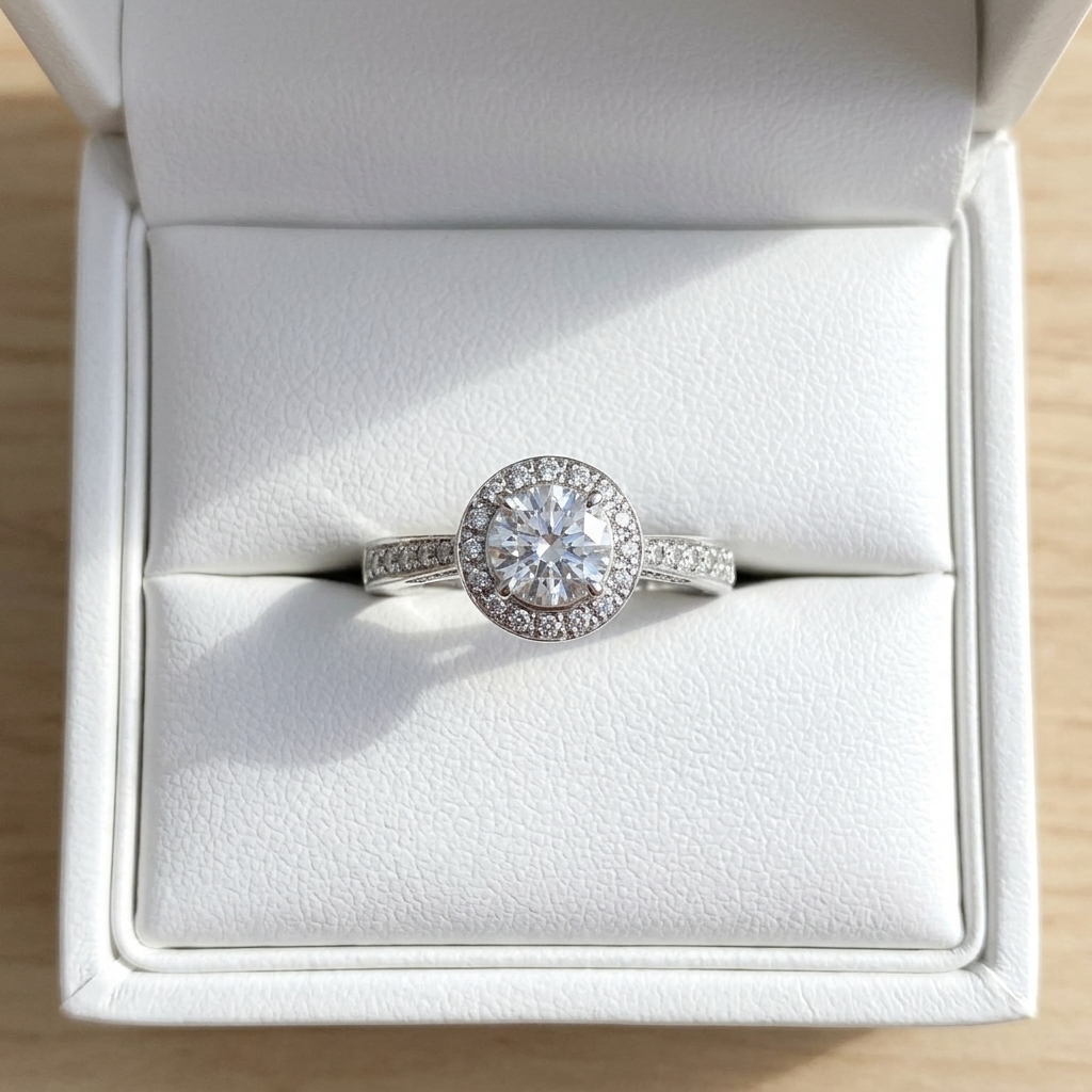 'Halo' Diamond Engagement Ring - 0.75cts