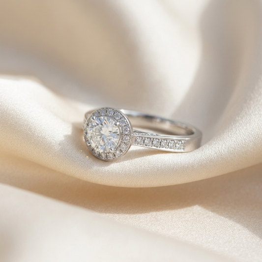 'Halo' Diamond Engagement Ring - 0.75cts