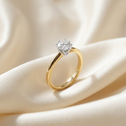 'Classic' Diamond Engagement Ring - Round 0.46ct - F VS1
