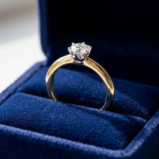 'Classic' Diamond Engagement Ring - Round 0.55ct - K SI1