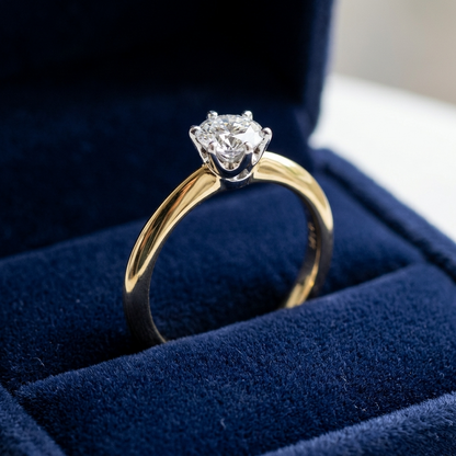 'Classic' Diamond Engagement Ring - Round 0.46ct - F VS1