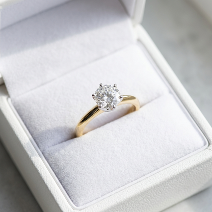 'Classic' Diamond Engagement Ring - Round 0.55ct - K SI1
