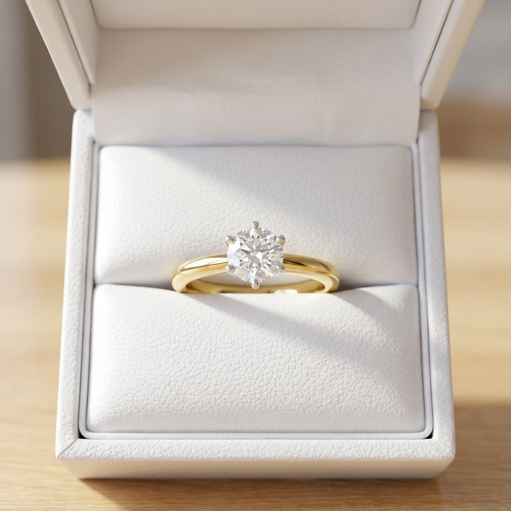 'Classic' Diamond Engagement Ring - Round 0.55ct - K SI1