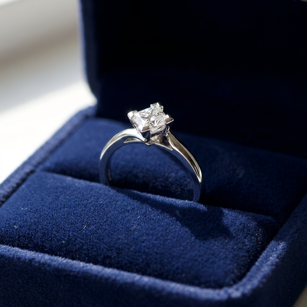 'Alida' Diamond Engagement Ring - Princess 0.51ct - F VS2