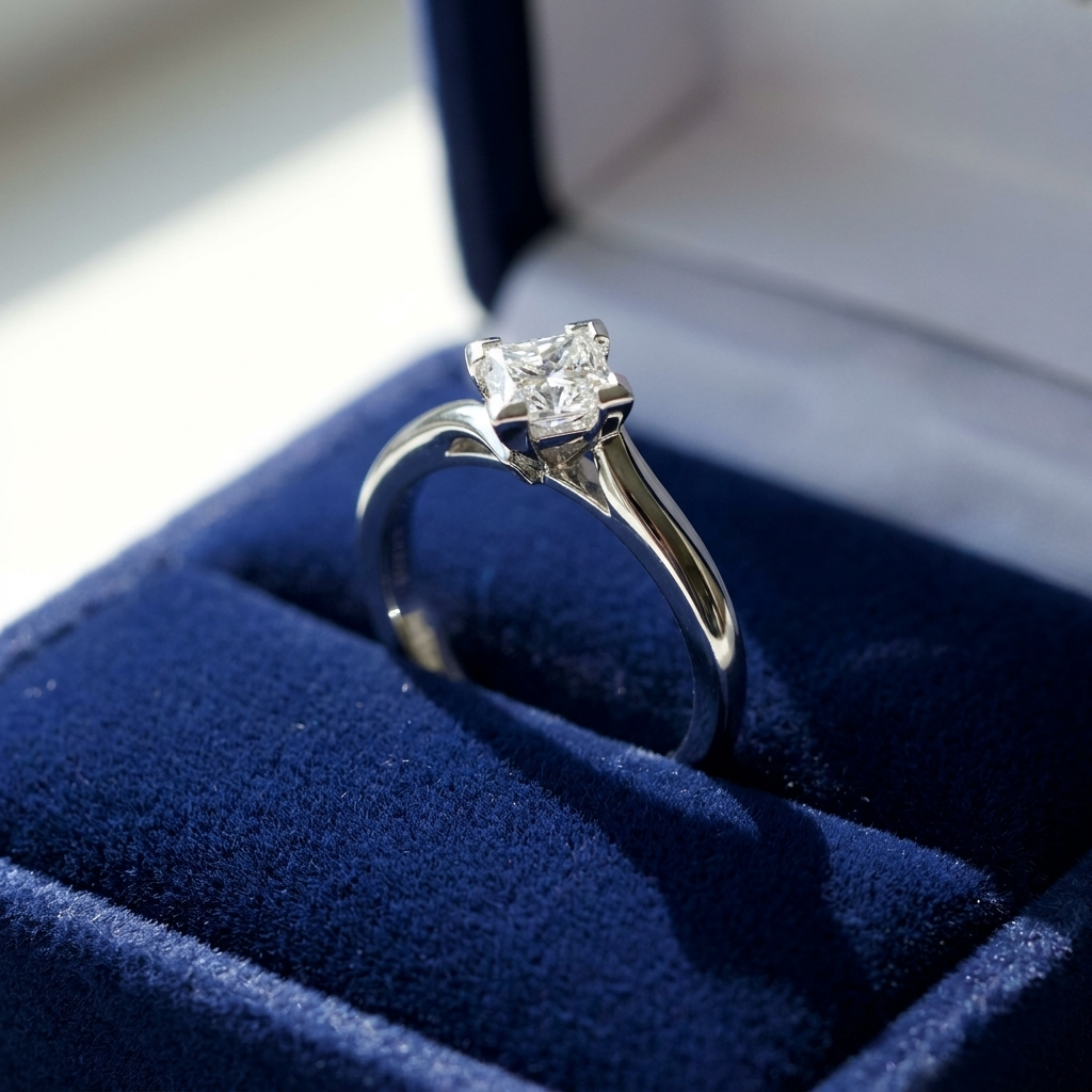 'Alida' Diamond Engagement Ring - Princess 0.51ct - F VS2