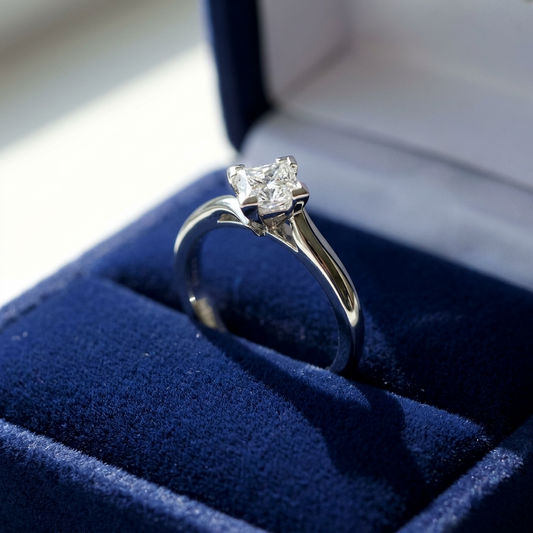 'Alida' Diamond Engagement Ring - Princess 0.51ct - F VS2