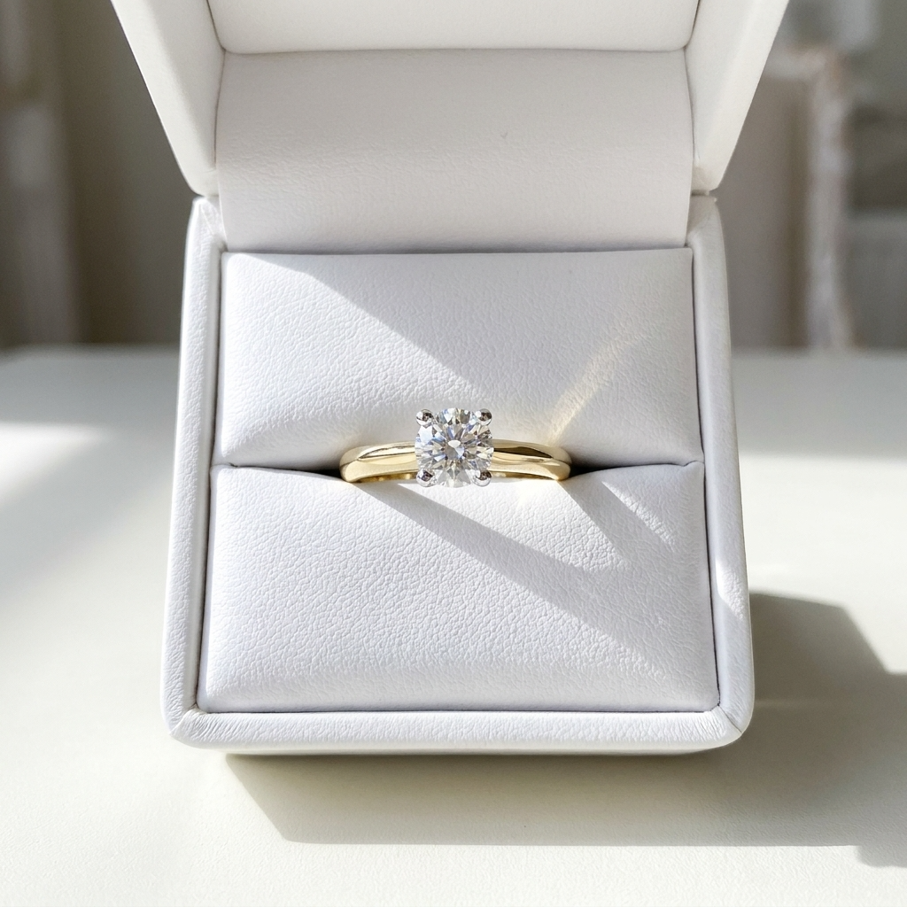 'Classic' Diamond Engagement Ring - Round 0.45ct - H VS1