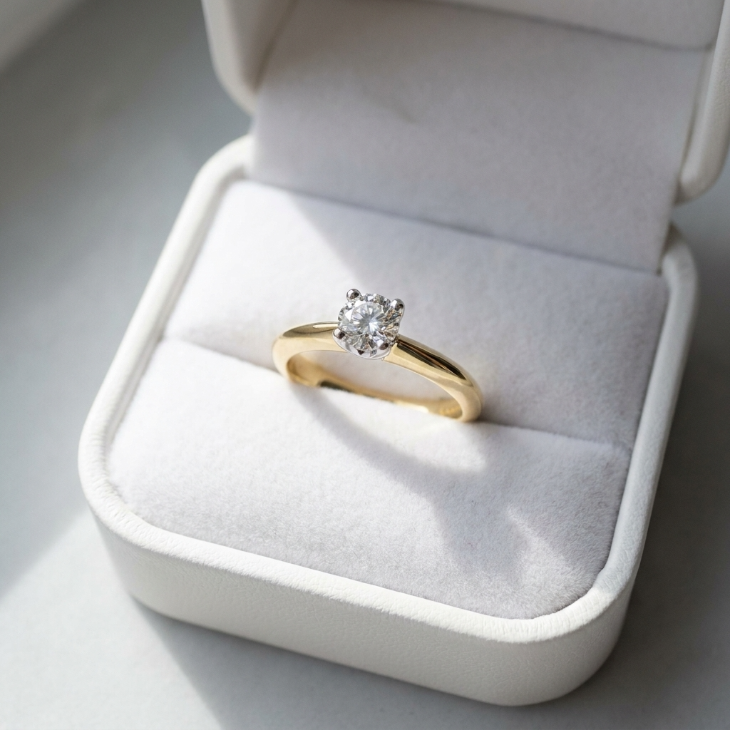 'Classic' Diamond Engagement Ring - Round 0.45ct - H VS1