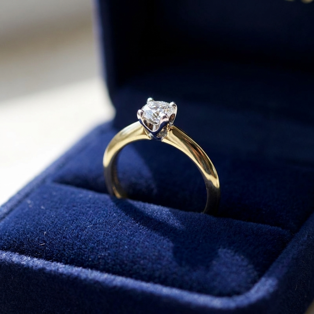 'Classic' Diamond Engagement Ring - Round 0.45ct - H VS1