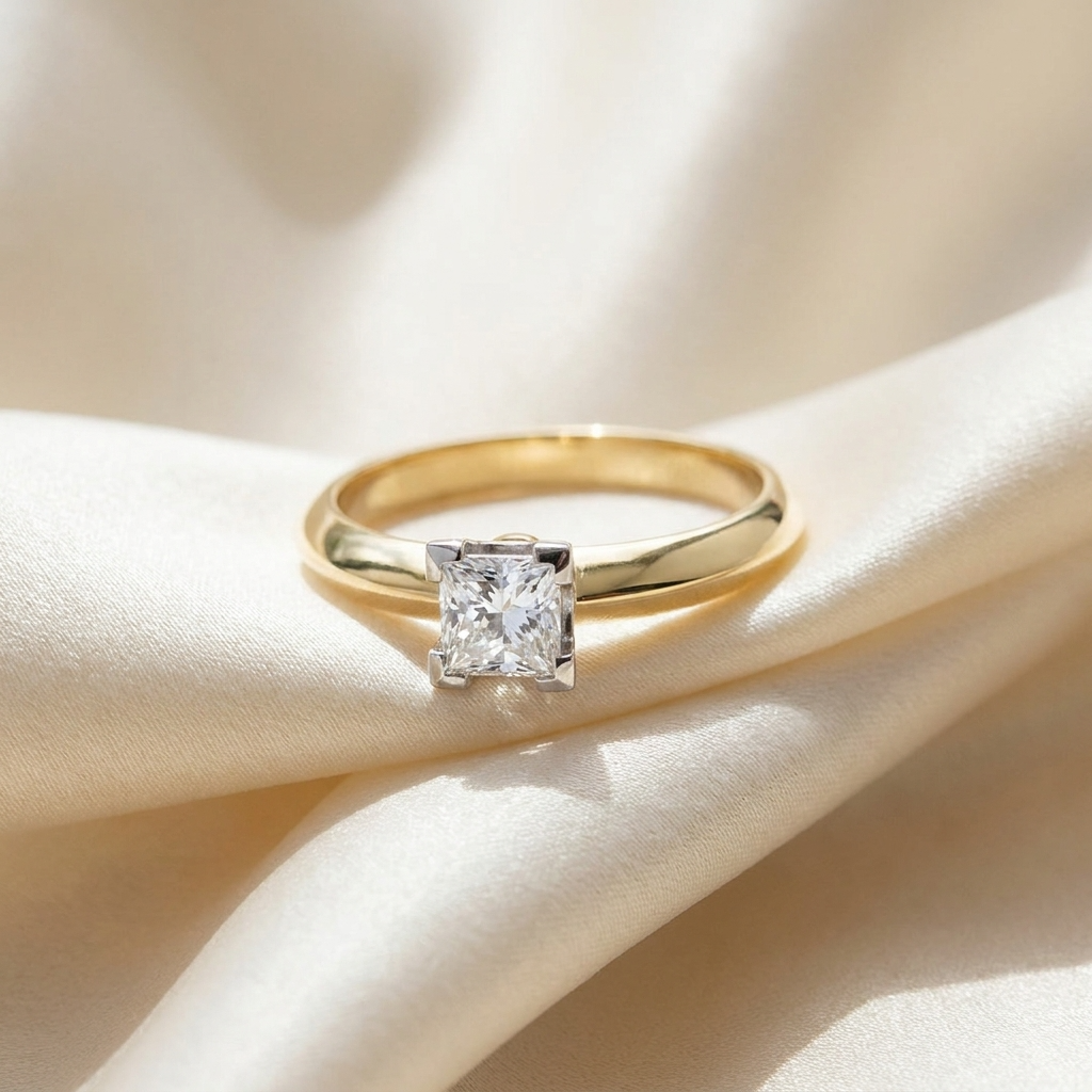 'Delia' Diamond Engagement Ring - Princess 0.50ct E VVS2