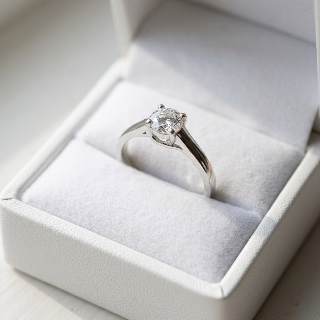 'Trellis' Diamond Engagement Ring - Round 0.57ct - H SI2
