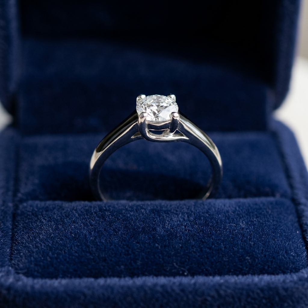 'Trellis' Diamond Engagement Ring - Round 0.57ct - H SI2