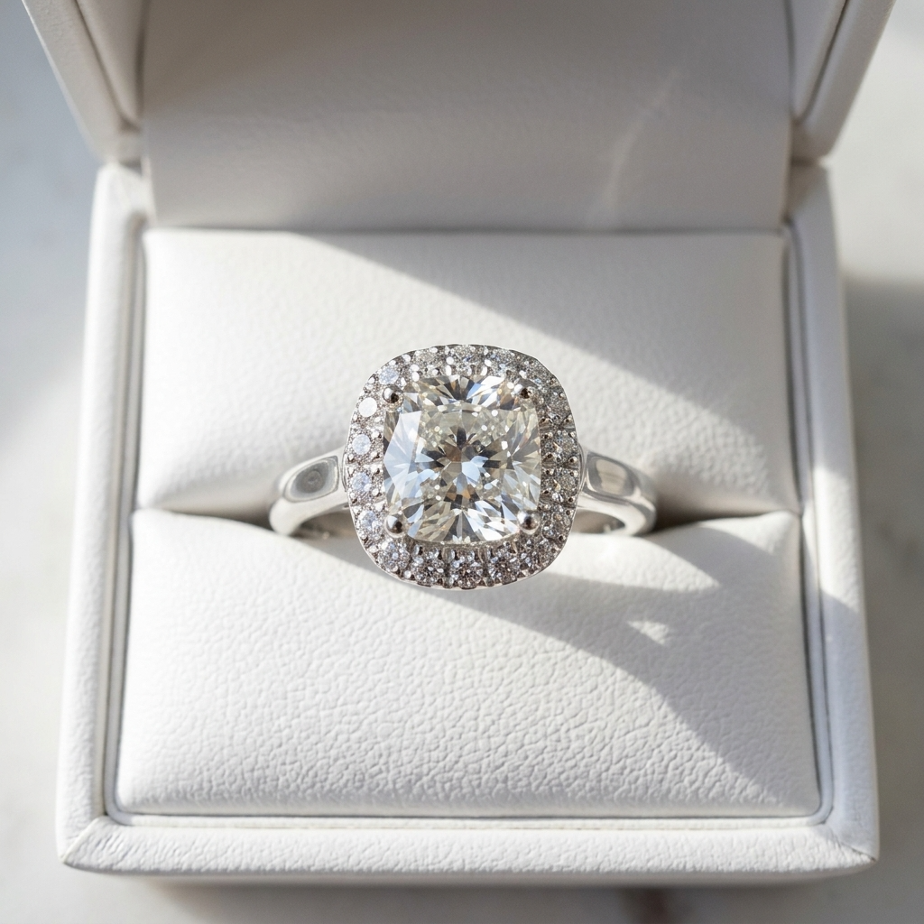 'Halo' Diamond Engagement Ring - 1.21cts