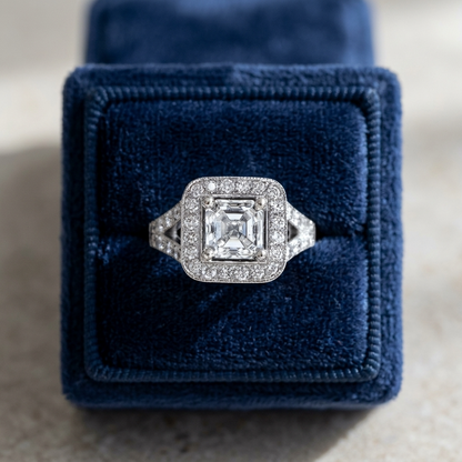 'Halo' Engagement Ring - Asscher Diamond