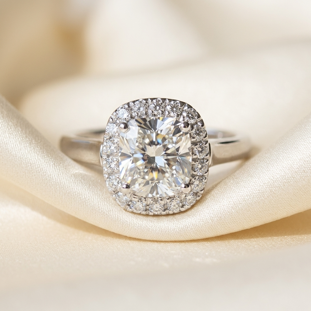 'Halo' Diamond Engagement Ring - 1.21cts