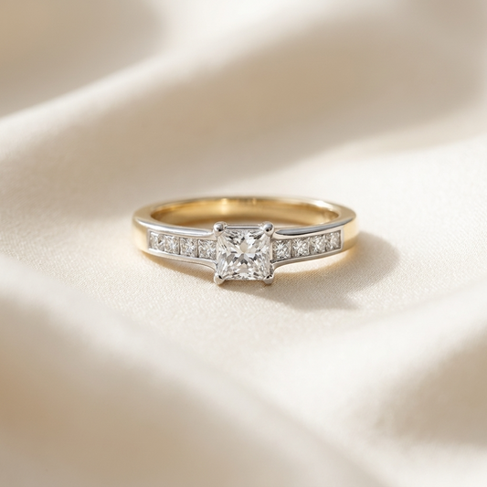 'Azar' Diamond Engagement Ring - Asscher 0.33ct - F VVS2